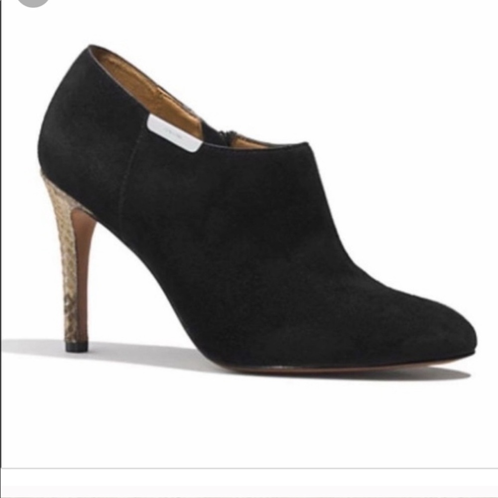 COACH “Seneca” Suede Snakeskin Booties Heels 9